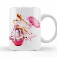 Baskı Dükkanı KB12472 Ice Cream Umbrella Pinup Bow Porselen Kupa Bardak