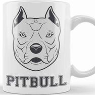 Baskı Dükkanı KB12565 Pug Köpek Pit Bull Face Pitbull Aşıklar Porselen Kupa Bardak