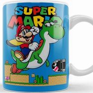 Baskı Dükkanı KB12688 Süper Mario E Yoshi Porselen Kupa Bardak