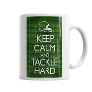 Baskı Dükkanı KB1631 Keep Calm And Tackle Hard Football Porselen Kupa Bardak