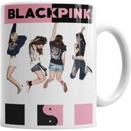 Baskı Dükkanı KB181 Black Pink Porselen Kupa Bardak