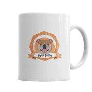 Baskı Dükkanı KB2132 Bulldogue Coleçao Raças Pug Köpek Porselen Kupa Bardak
