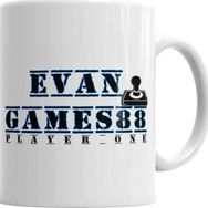 Baskı Dükkanı KB2222 Evan Games 88 Player One Porselen Kupa Bardak