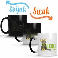 Baskı Dükkanı KB2584 Loki Cat Kedi Porselen Kupa Bardak