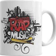 Baskı Dükkanı KB3093 Gangsta Rap Music Müzik Porselen Kupa Bardak