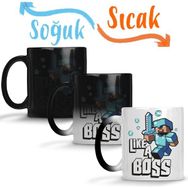 Baskı Dükkanı KB3158 Minecraft Like A Boss Porselen Kupa Bardak