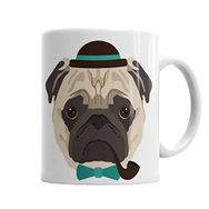 Baskı Dükkanı KB3274 Pug Perfil Köpek Porselen Kupa Bardak