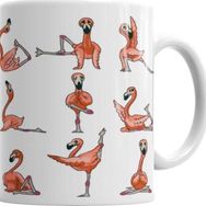 Baskı Dükkanı KB3613 Flamingo Yoga Porselen Kupa Bardak