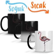 Baskı Dükkanı KB3614 Flamingo Pug Köpek Porselen Kupa Bardak