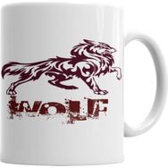 Baskı Dükkanı KB3847 Wolf Porselen Kupa Bardak