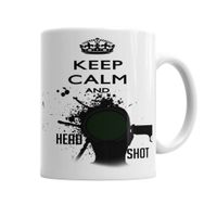 Baskı Dükkanı KB3857 Keep Calm And Head Shot Porselen Kupa Bardak