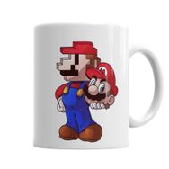 Baskı Dükkanı KB3959 Atari Süper Mario Pixel Porselen Kupa Bardak