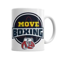 Baskı Dükkanı KB4099 Move Boxing Logo Grande Cinza Porselen Kupa Bardak