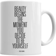 Baskı Dükkanı KB4525 Beauty Begins Porselen Kupa Bardak