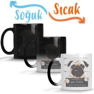 Baskı Dükkanı KB4551 Bad Puggy Pug Köpek Porselen Kupa Bardak