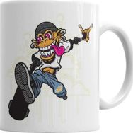 Baskı Dükkanı KB5436 Thug Monkey Maymun Porselen Kupa Bardak