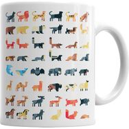 Baskı Dükkanı KB5696 Animal World Porselen Kupa Bardak