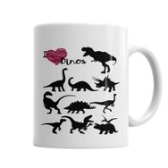 Baskı Dükkanı KB6083 Eu Amo Dinossauros Porselen Kupa Bardak