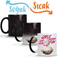 Baskı Dükkanı KB6163 Girls Just Wanna Have Fun Porselen Kupa Bardak