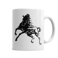 Baskı Dükkanı KB6295 Horse Tattoo Preto Porselen Kupa Bardak