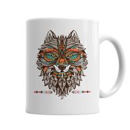Baskı Dükkanı KB6327 Lobo Tribal Porselen Kupa Bardak