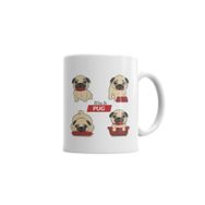 Baskı Dükkanı KB6492 Mae De Pug Köpek Porselen Kupa Bardak
