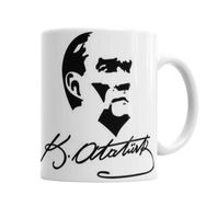 Baskı Dükkanı KB7014 Atatürk Imzalı Porselen Kupa Bardak
