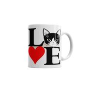 Baskı Dükkanı KB7240 I Lowe Kedi Seni Seviyorum Kedi Porselen Kupa Bardak
