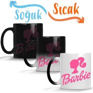 Baskı Dükkanı KB7561 Barbie Logo Porselen Kupa Bardak