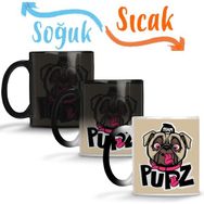Baskı Dükkanı KB776 Kukla Köpek Pug Porselen Kupa Bardak