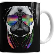 Baskı Dükkanı KB846 Müzik Pug Müzikli Pug Köpek Porselen Kupa Bardak