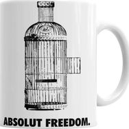 Baskı Dükkanı KB92 Absol Ut Freedom Porselen Kupa Bardak