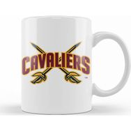 Baskı Dükkanı KB9215 Cleveland Cavaliers Logo Porselen Kupa Bardak