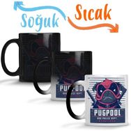 Baskı Dükkanı KB9243 Deadpool Pugpool Köpek Porselen Kupa Bardak