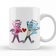 Baskı Dükkanı KB9490 Kedi Cat Mammal Dog Gumball Waterson Ariana Aşk Porselen Kupa Bardak