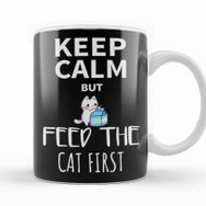 Baskı Dükkanı KB9494 Keep Calm Feed Cat Porselen Kupa Bardak
