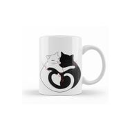 Baskı Dükkanı KB9968 Aşk Kediler Blazing Cat Love Porselen Kupa Bardak