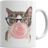 Baskı Dükkanı Kedi Sakız Cats Sihirli Porselen Kupa