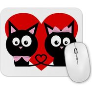 Baskı Dükkanı Kedicikler Kalp Cats Kedi Mouse Pad
