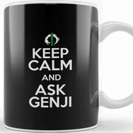 Baskı Dükkanı Keep Calm And Ask Genji Overwatch Porselen Beyaz Kupa Bardak