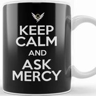 Baskı Dükkanı Keep Calm And Ask Mercy Overwatch Porselen Beyaz Kupa Bardak