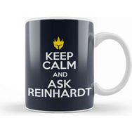 Baskı Dükkanı Keep Calm And Ask Reinhardt Overwatch Porselen Beyaz Kupa Bardak