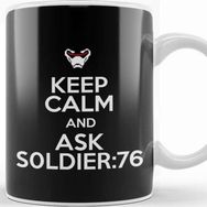 Baskı Dükkanı Keep Calm And Ask Soldier 76 Overwatch Porselen Beyaz Kupa Bardak