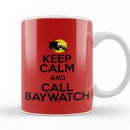 Baskı Dükkanı Keep Calm And Call Baywatch Porselen Beyaz Kupa Bardak