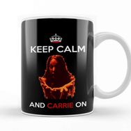 Baskı Dükkanı Keep Calm And Carrie On Porselen Beyaz Kupa Bardak