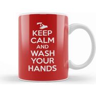 Baskı Dükkanı Keep Calm And Wash Your Hands Porselen Beyaz Kupa Bardak