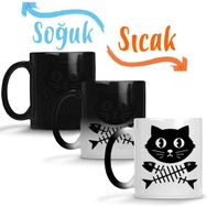 Baskı Dükkanı Kill All Men Kedi Cats Sihirli Porselen Kupa