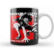 Baskı Dükkanı Kırmızı Siyah One Piece Luffy Kupa Bardak