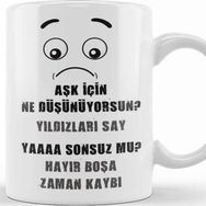 Baskı Dükkanı Komik Söz Aşk Için Ne Düşünüyorsun Kupa