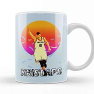 Baskı Dükkanı Kristaps Porzingis Vintage Art Legend Basketball Gift Kupa